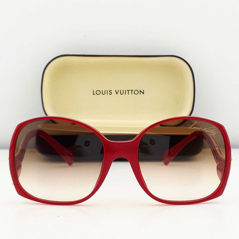 Louis Vuitton - Gina Red Glitter with Gold Tone Metal Details - Solbriller #1.0