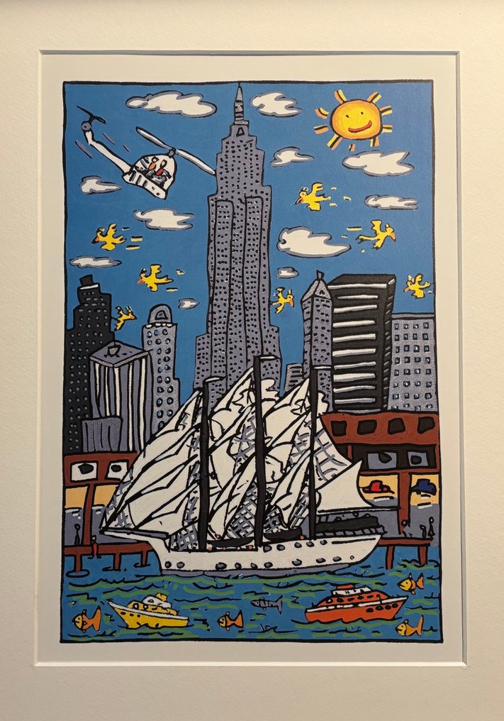 James Rizzi (1950-2011) - The Christian Radich and the Empire State Building #3.2