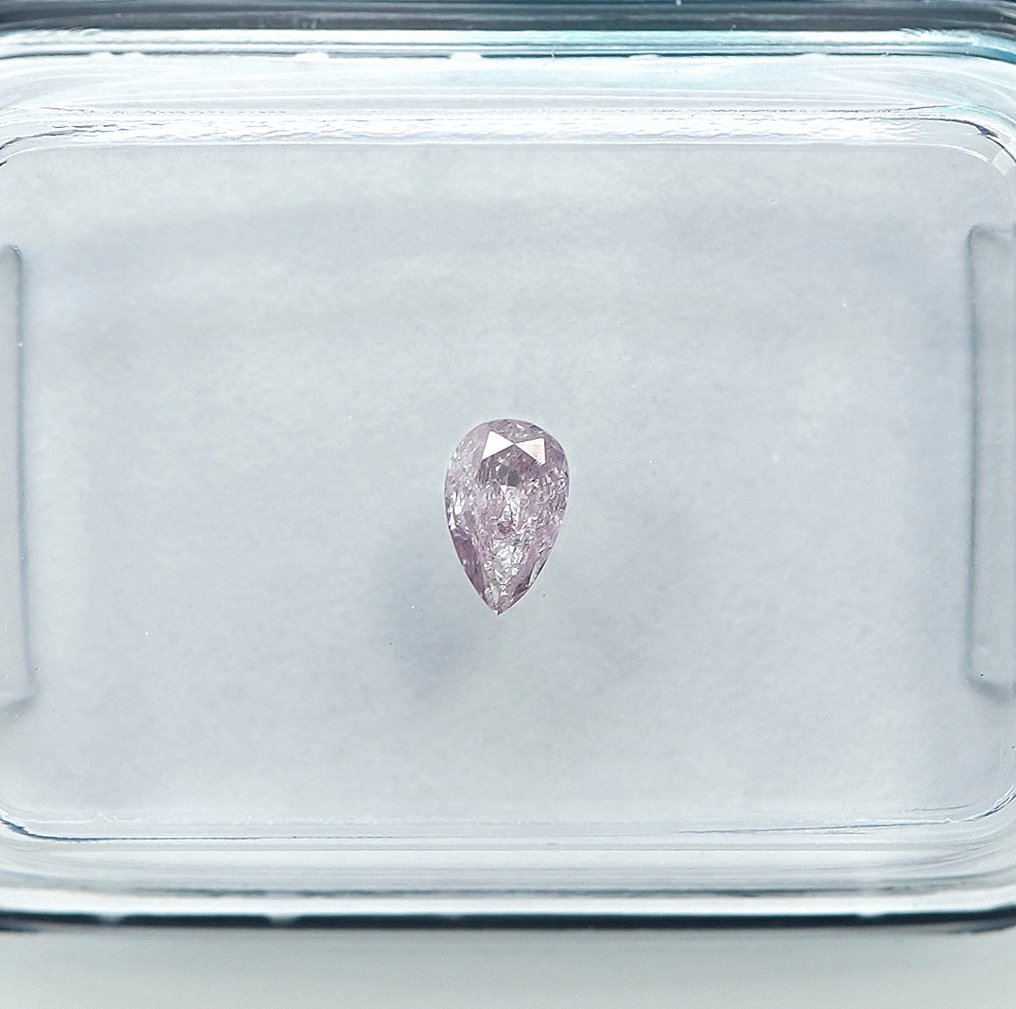 1 pcs 钻石  (天然色彩的)  - 0.15 ct - 梨形 - Fancy light 稍帶紫色的 粉红色 - I3 - 国际宝石研究院（IGI） #1.0