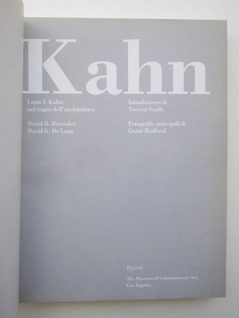 David B. Brownlee / David G. De Long - Louis I. Kahn: Nel regno dell'architettura - 2000 #3.2