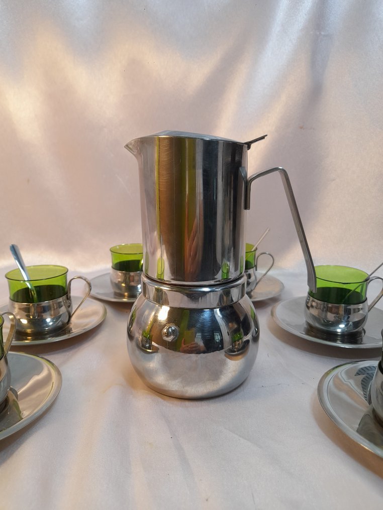 Stella - Inox Pran - 6人用咖啡套装 - San Francisco - 钢铁与玻璃 #1.0