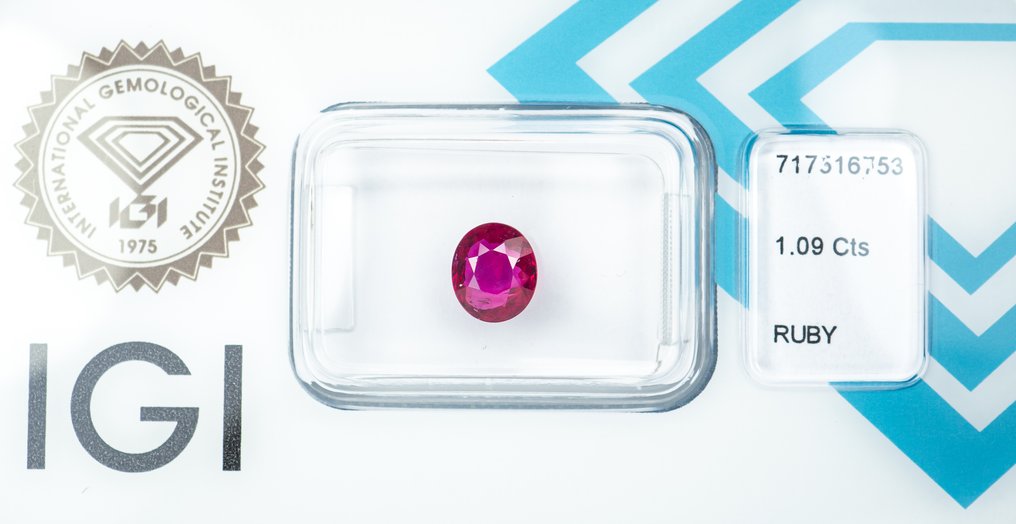 没有保留价 红宝石  - 1.09 ct - 国际宝石研究院（IGI） - Deep Purple-Red（无热） #3.2