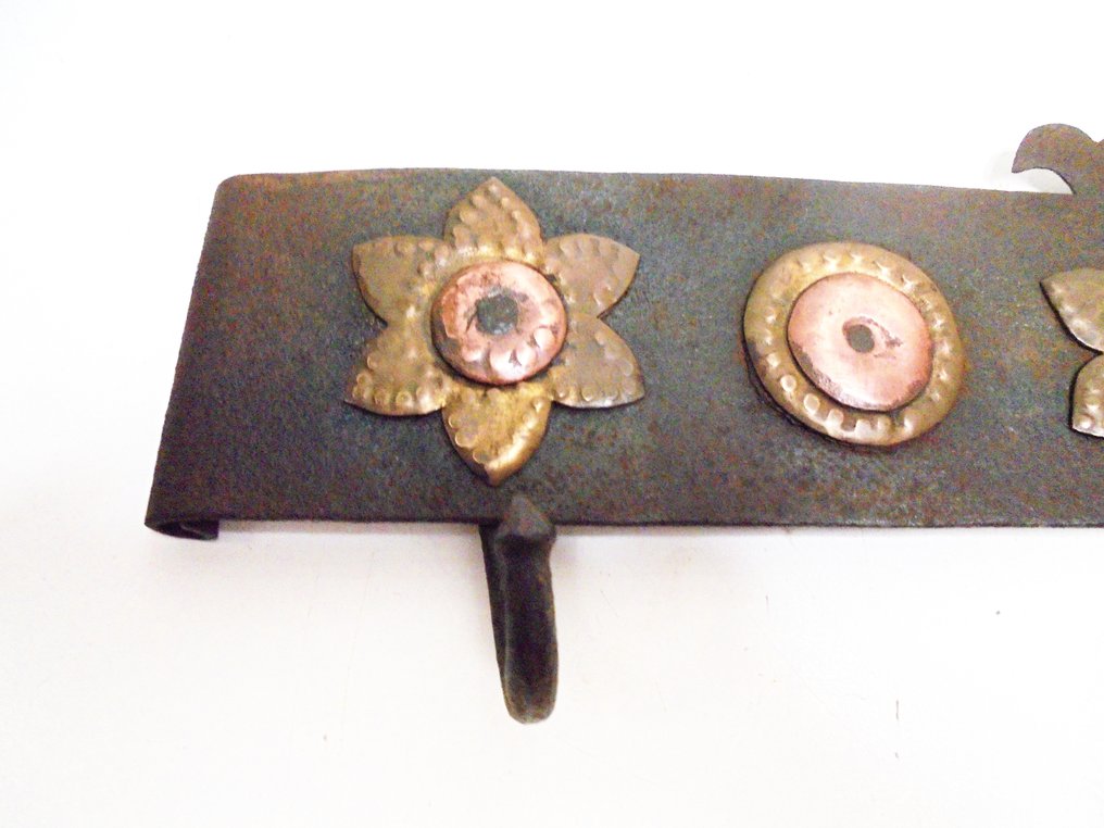 Huwelijksgeschenk - Haardrekje - Stativ - Kobber, Messing, Smedet jern #3.2