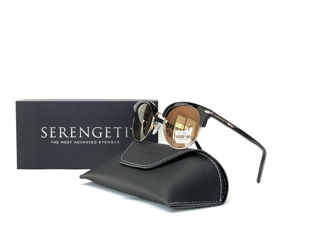 Other brand - SERENGETI, Lela 8939, Black & Shiny Gold, Mineral lenses, Spectral Control Photochromic Polarised - Occhiali da sole #1.0