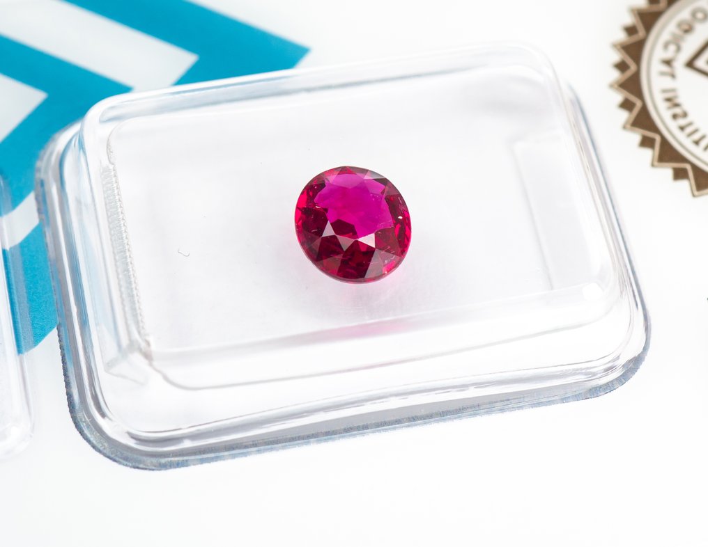 没有保留价 红宝石  - 1.09 ct - 国际宝石研究院（IGI） - Deep Purple-Red（无热） #1.0