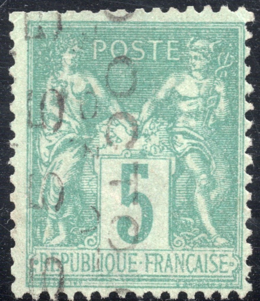 France 1893 - Préo 15, superb and rare, with unreferenced varieties: three-line surcharge and the date is - Yvert préo 15 (*)/MNG #1.0