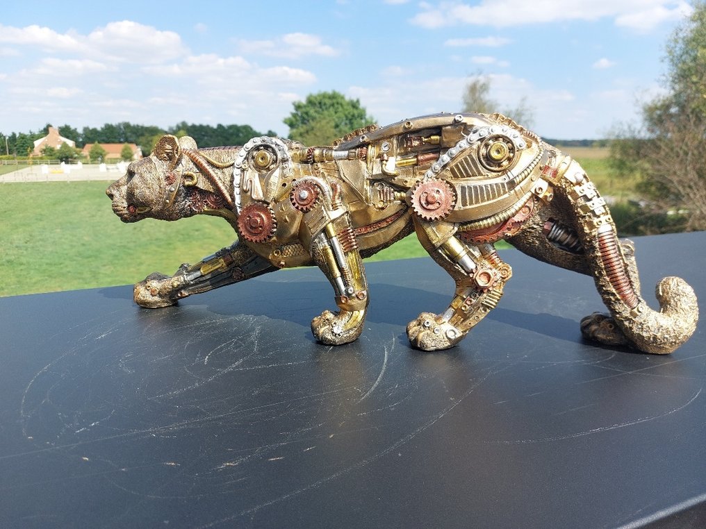 Statue, panter steam punk - 21 cm - Ceramic #2.1