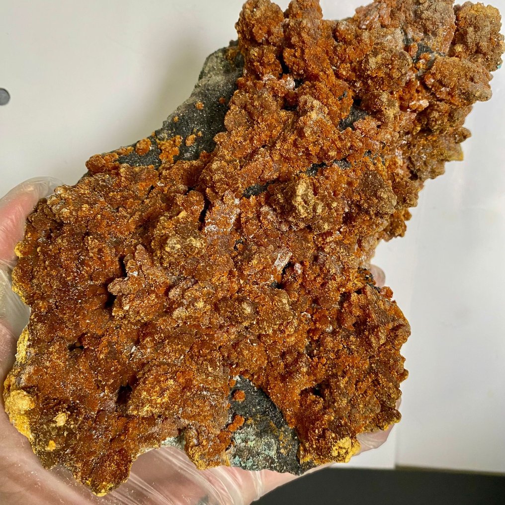 Sparkling botryoidal red-orange Orpiment museum piece XXL! Crystal cluster - Height: 21.5 cm - Width: 13.5 cm- 3118 g - (1) #1.0