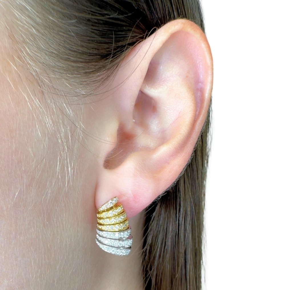 没有保留价 - 耳环 - 18K包金 白金, 黄金, 玫瑰金 -  1.67ct. tw. 钻石 (天然) - 独一无二的耳环 #3.2