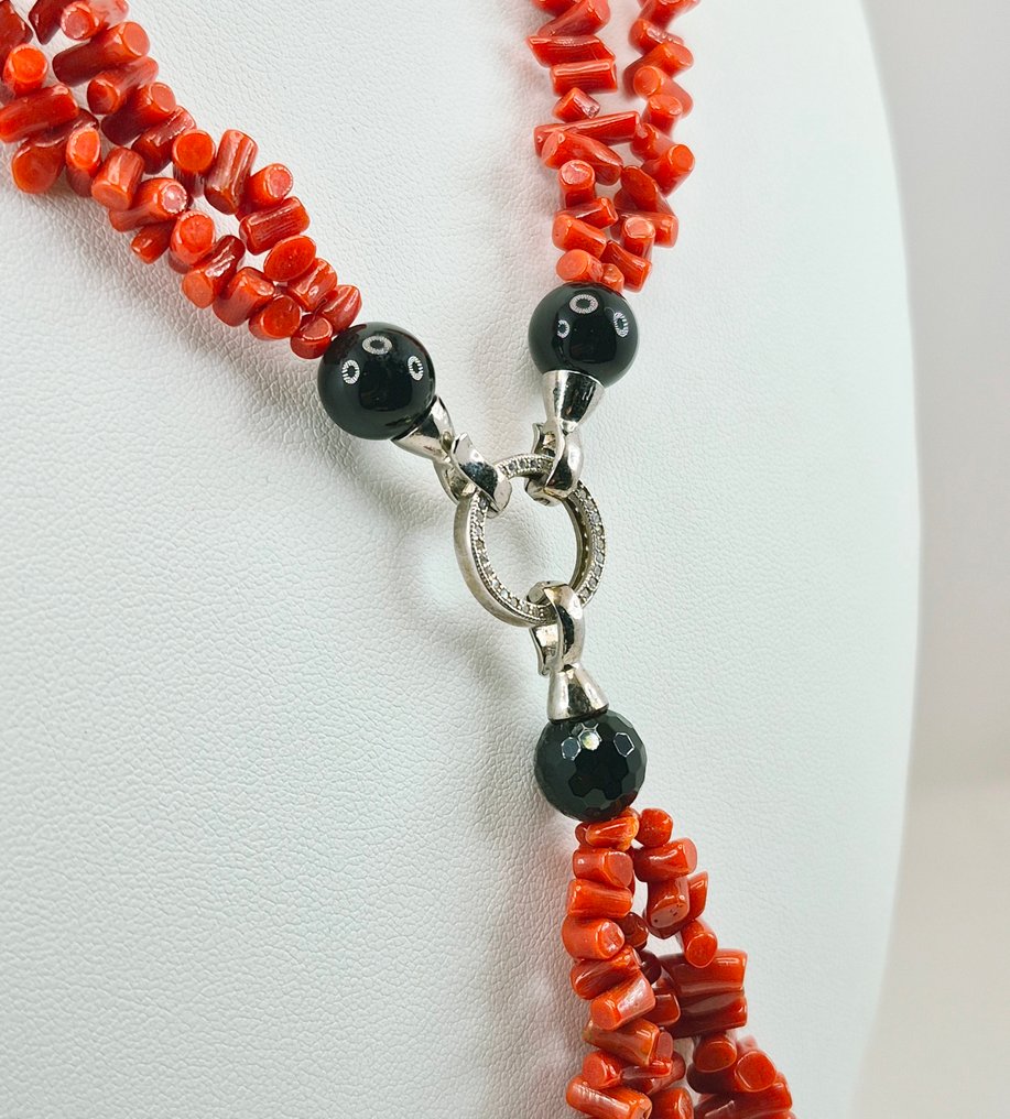 Corail rouge - Argent - Collier - CORALLO MEDITERRANEO #4.3