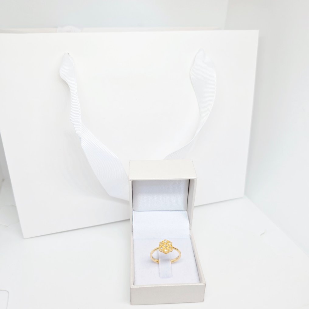 Sans prix de réserve - Bague - 14 carats Or jaune - 0.07ct. tw. Diamant (Naturelle) #3.2