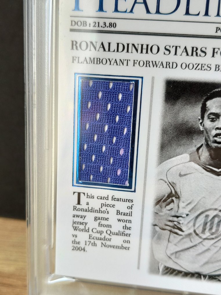2023 Futera Ronaldinho Headliners - 04/10 Memorabilia Used - PSA 8 Graded card #2.1