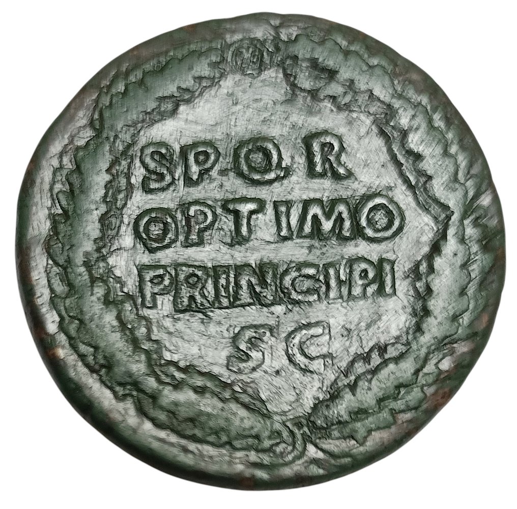 Ρωμαϊκή Αυτοκρατορία. Trajan (AD 98-117). Sestertius Rome 114-117 AD - 3-line legend within wreath #1.0