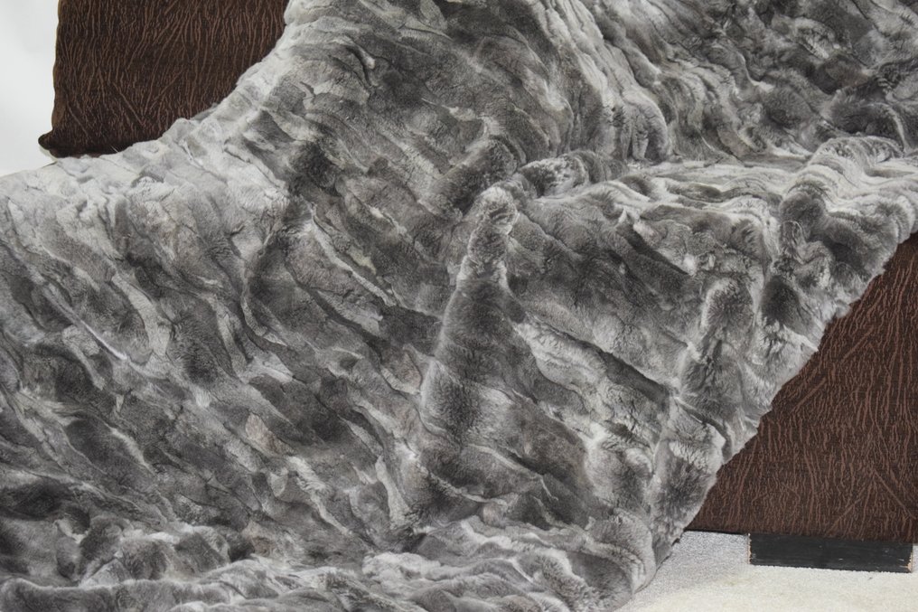 Filippos Furs - Μπλε Ίρις Rex Chinchilla - Κουβέρτα - 220 cm - 120 cm #1.0