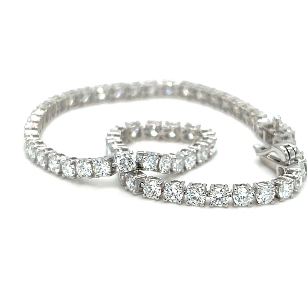 没有保留价 - 手镯 - 14K包金 白金 - 3.17ct. tw. 钻石 (实验室培育) #1.0