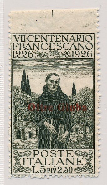 Ιταλική Jubaland 1926 - Σαν Φρανσίσκο 5 Λίρες + 2,50 Λίρες πάνω χωρίς ζαχαρωτά. - Sassone No 28A #1.0