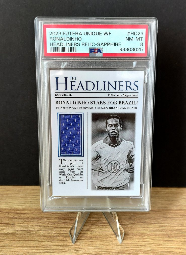 2023 Futera Ronaldinho Headliners - 04/10 Memorabilia Used - PSA 8 Graded card #1.0