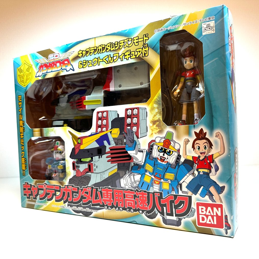 Bandai - Spielzeug Sealed Bandai 2004 SD Gundam Captain Gundam High-Speed Bike & Shuutaro Figure Set – Vintage Anime #3.2