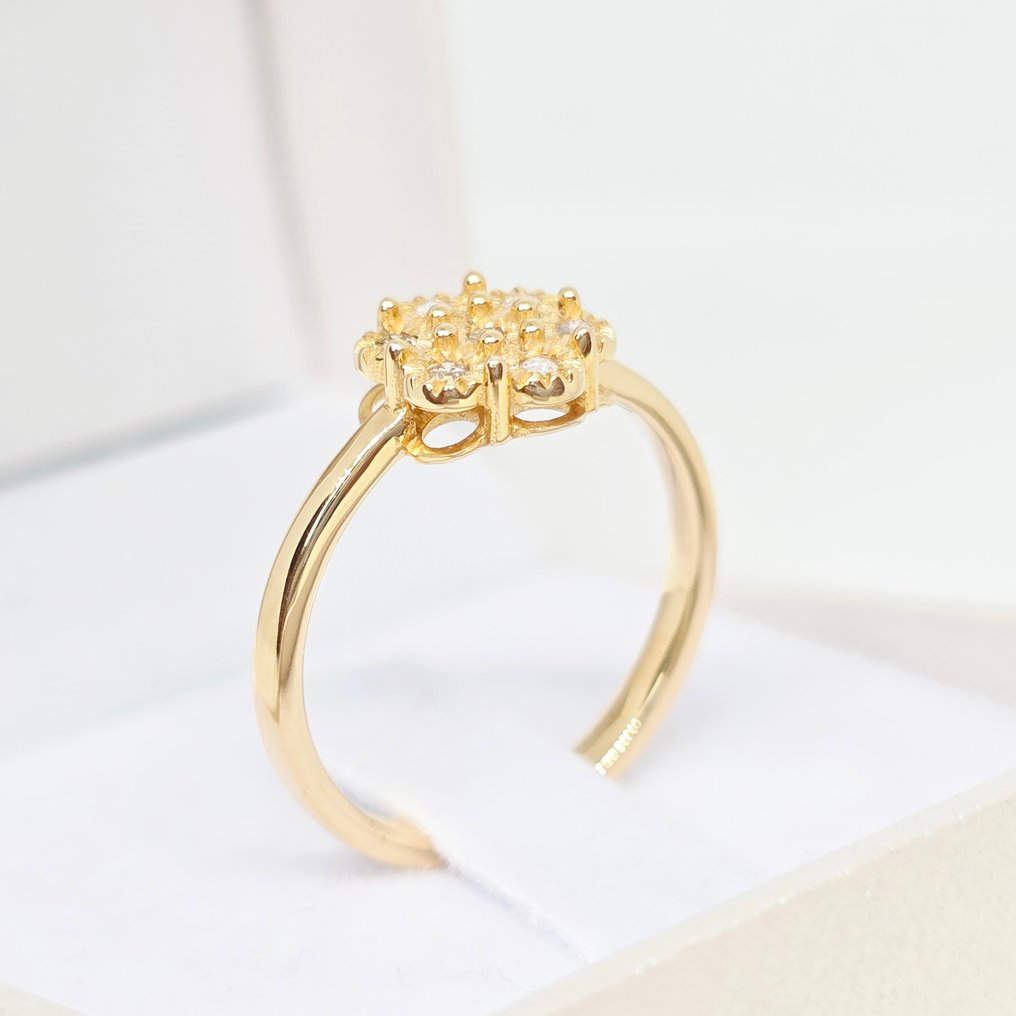 Sans prix de réserve - Bague - 14 carats Or jaune - 0.07ct. tw. Diamant (Naturelle) #1.0