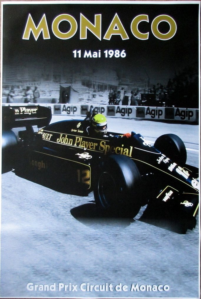 Lotus-Renault 98T #12 Ayrton Senna Grand Prix Monaco 1986 - Limited Polycanvas Print - Lotus-Renault #4.3