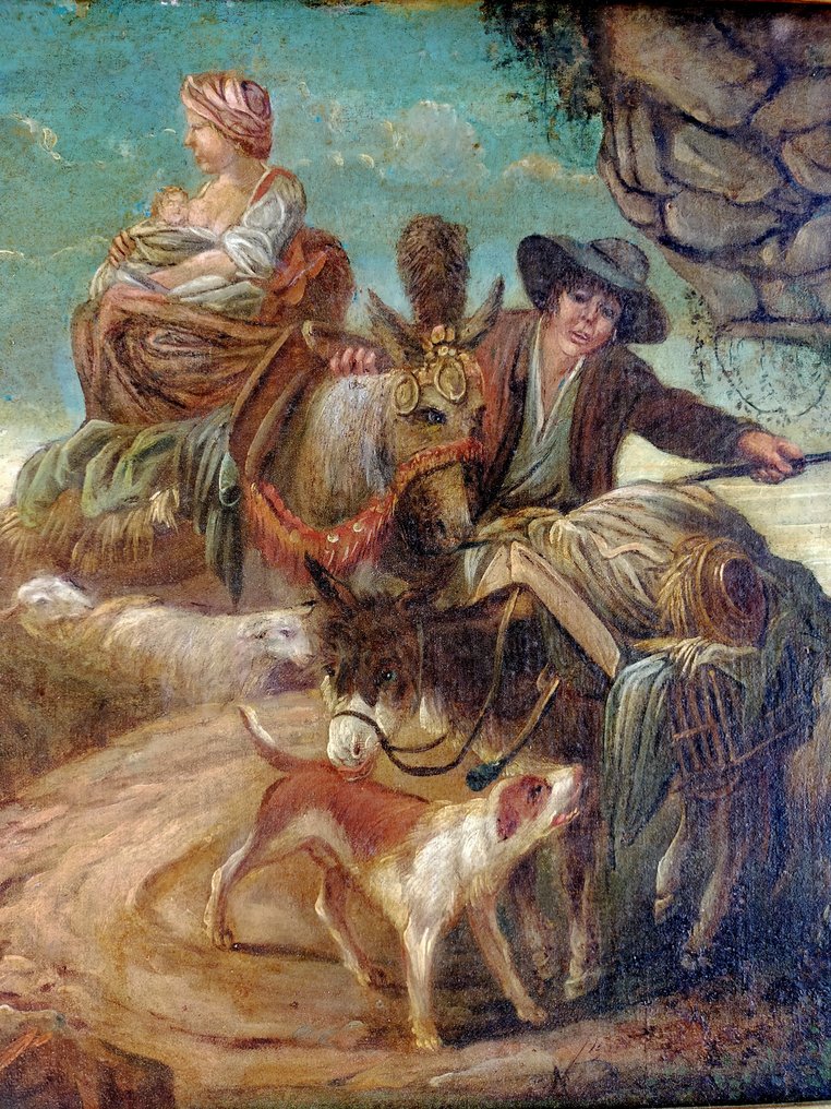 French school (XVIII-XIX) - Pastorale con animali e viandanti #3.2