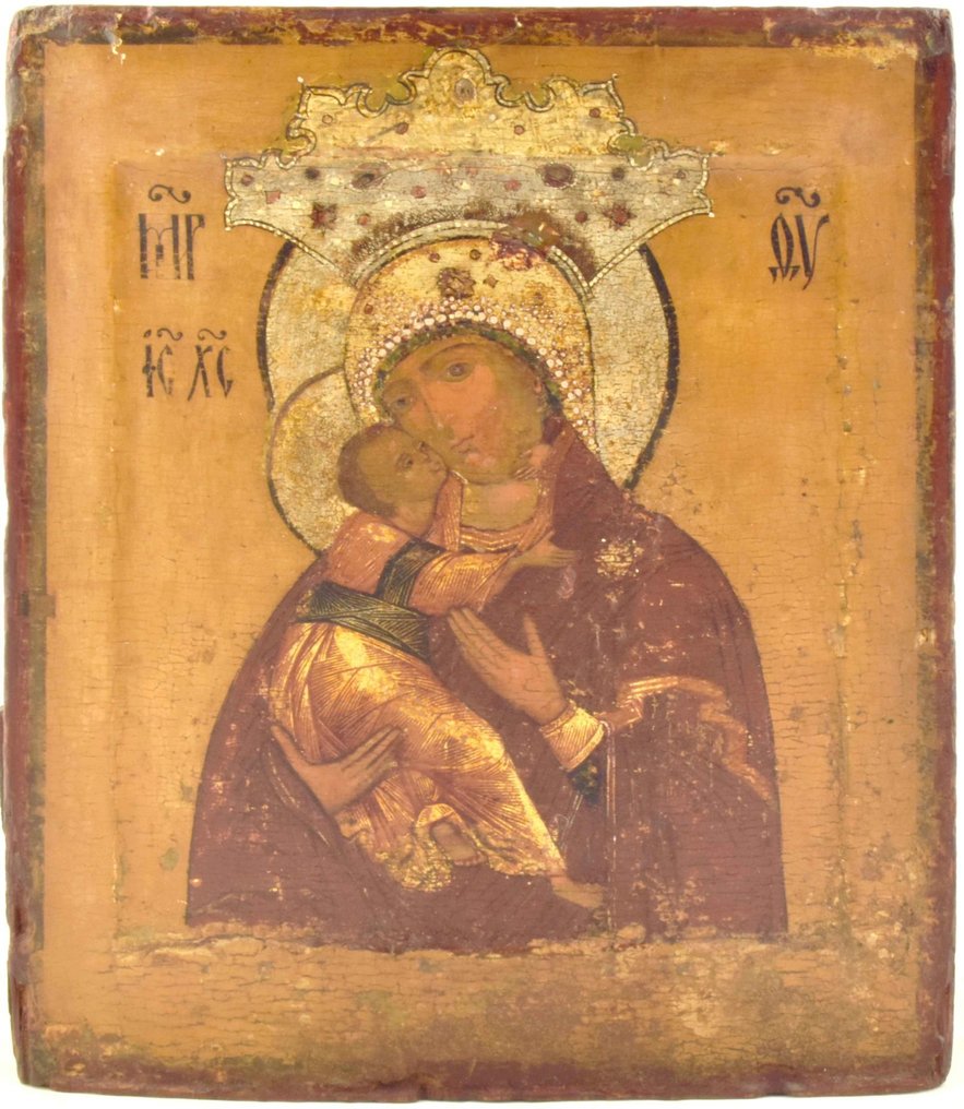 Icono - Madre de Dios de Vladímir, Volokolamskaya - Madera #1.0
