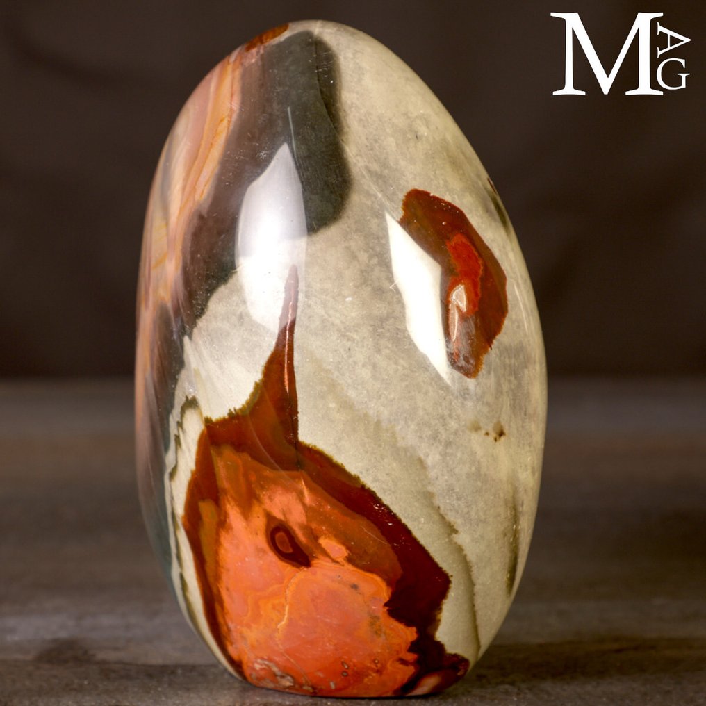 Policrhome Jasper - 自然沙漠色 - 一等玛达加斯加玉髓 - 装饰性自由形态 - 高度: 142 mm - 宽度: 116 mm- 1680 g #4.3