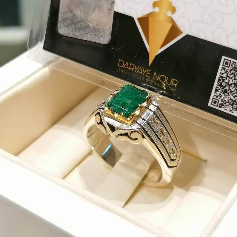 Fără preț de rezervă - Inel de logodnă Argint -  2.00ct. tw. Smarald - Inel de smarald natural #3.2