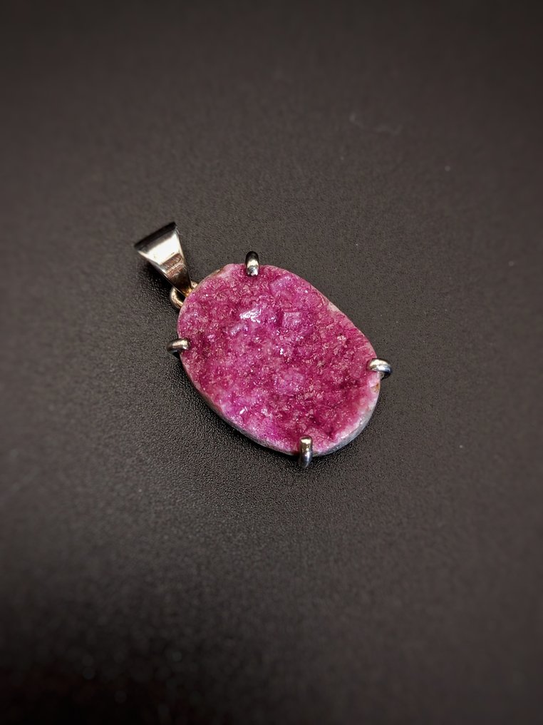 925银珠宝，配有钴方解石，顶级品质 - 高度: 35 mm - 宽度: 18 mm- 6.1 g - (1) #3.2