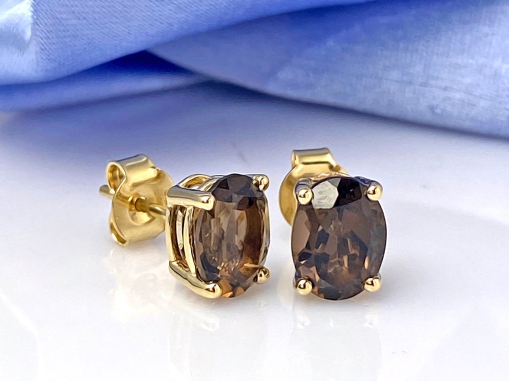 Boucles d'oreilles - 14 carats Or jaune -  2.29ct. tw. Quartz #4.3