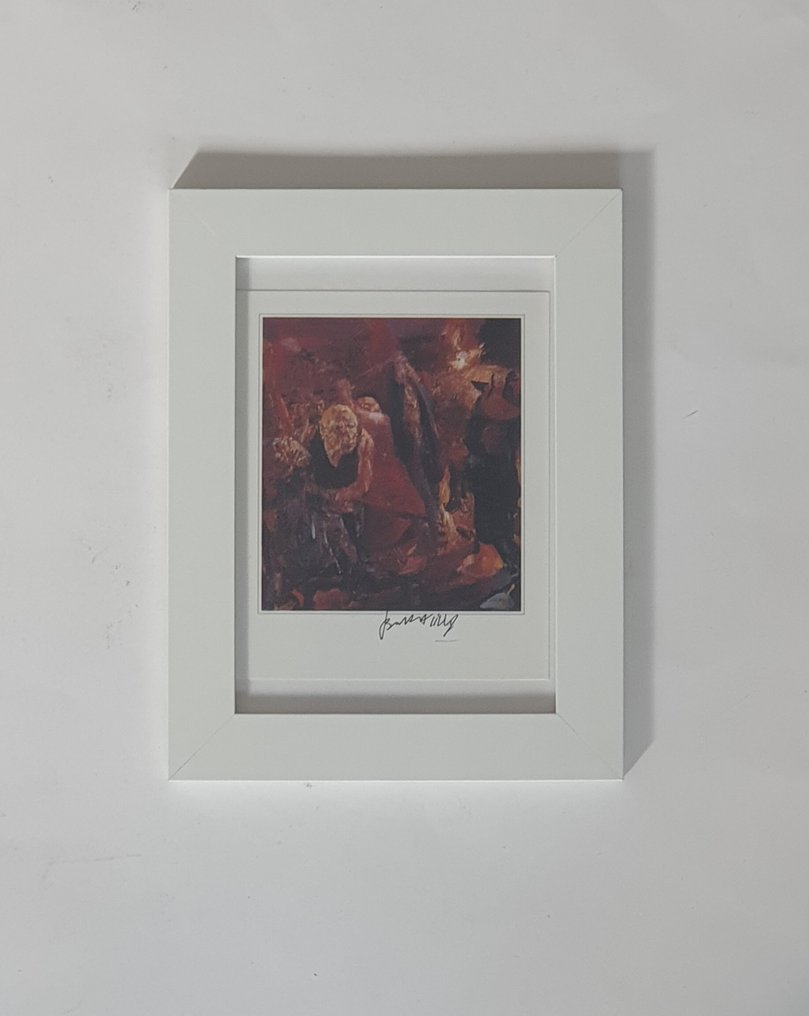 Signed; Bernhard Heisig - artcard (signed & framed) & Retrospektive - 1989 #4.3