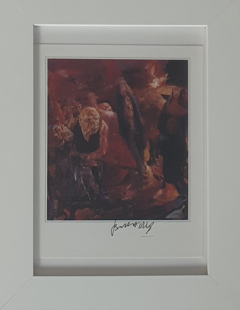 Signed; Bernhard Heisig - artcard (signed & framed) & Retrospektive - 1989 #1.0