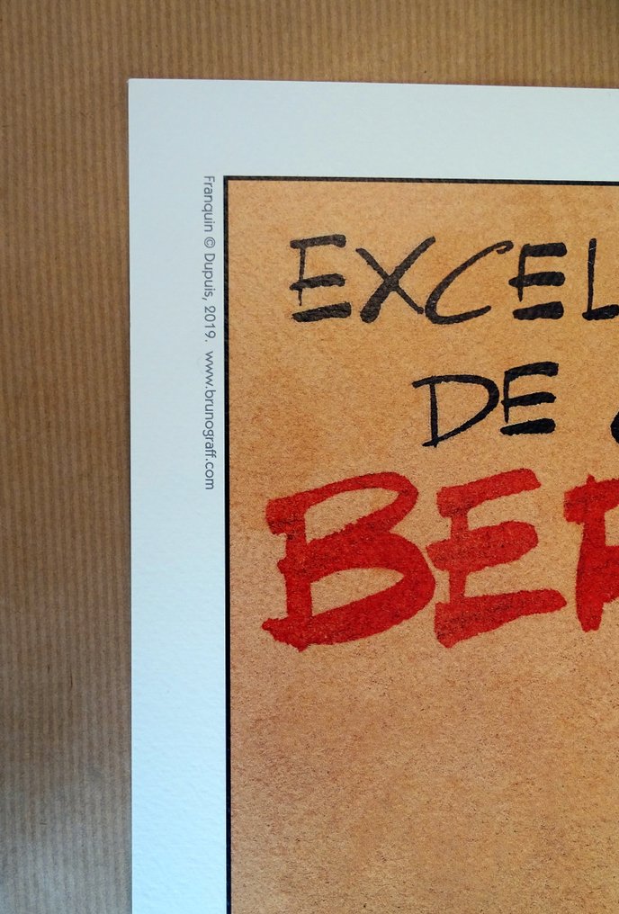 Franquin, André - 1 Offset Print - Spirou et Fantasio - Marsupilami - Publicité Berger - 2019 #3.2