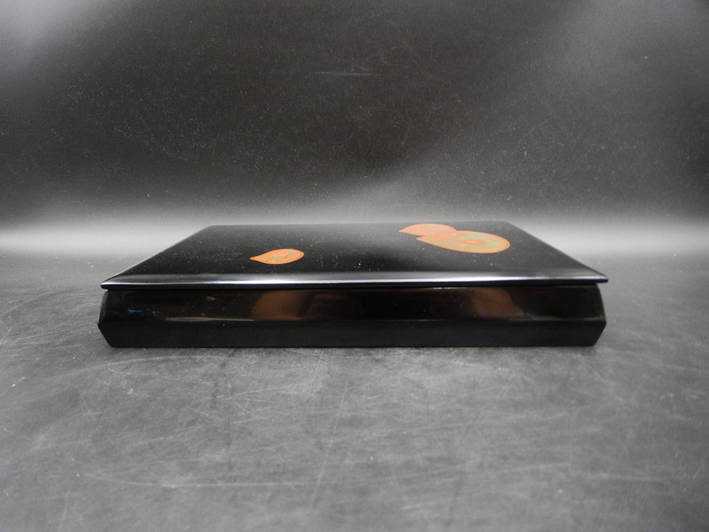 Låda - Sakurai-lackering, svart lackering, guldskalsdesign, makie, skrivlåda, originallåda - Trä, lack #3.2