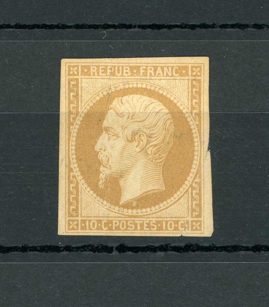 Frankreich 1852 - Auf der Seite 48.500 €, 10 ct Bistre Jaune neu - Yvert n°9 #1.0