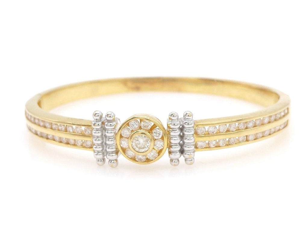 Βραχιόλι - 18 καράτια Κίτρινο χρυσό, Λευκός χρυσός -  3.40ct. tw. Διαμάντι (Φυσικό)  #1.0