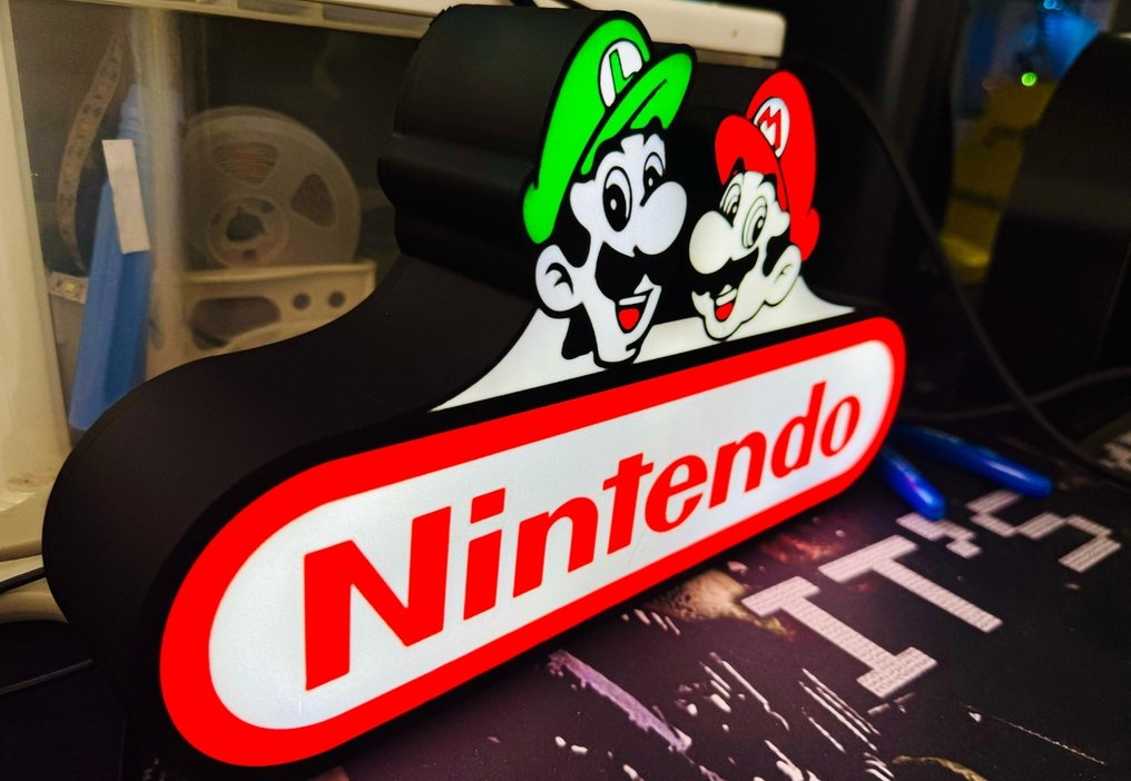 Nintendo - Espositore lampada insegna luminosa Super Mario e Luigi - Video game #1.0