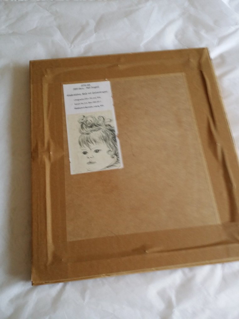 Otto Dix (1891-1969) - "Retrato de una niña, Nelly con cuello de encaje - Lithograph from 1924 #4.3