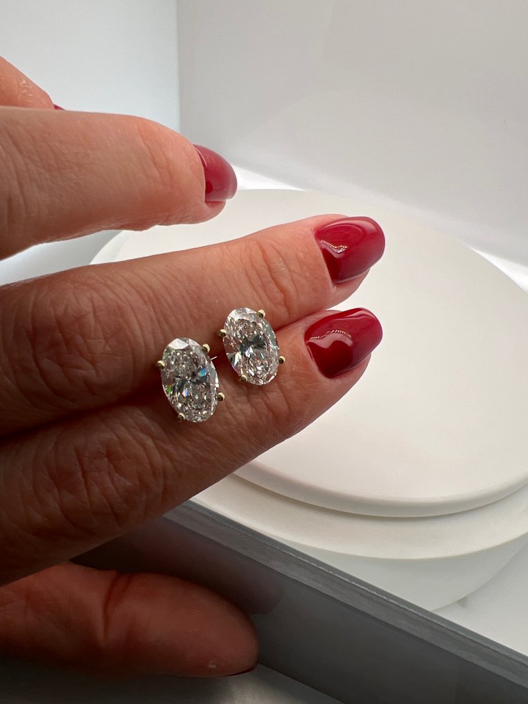 Boucles d'oreilles - 14 carats Or jaune - 5.15ct. tw. Diamant (Cultivé en laboratoire) #2.1