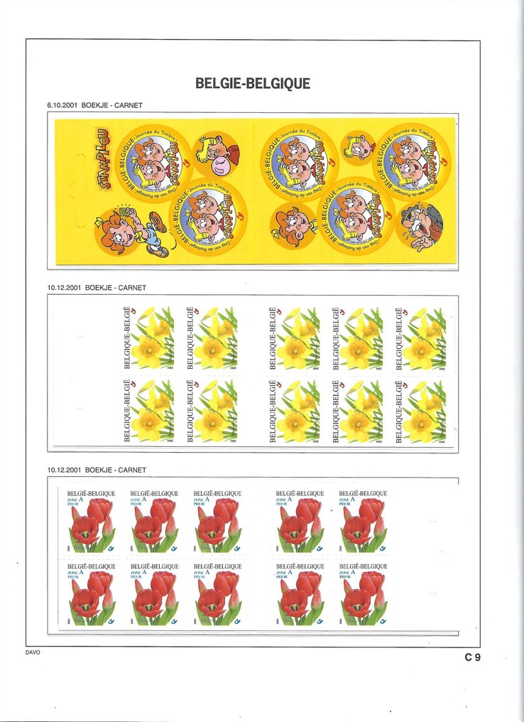 比利時 2000/2004 - 根據 Davo C8/C13 表格製作的郵票小冊子 #2.1