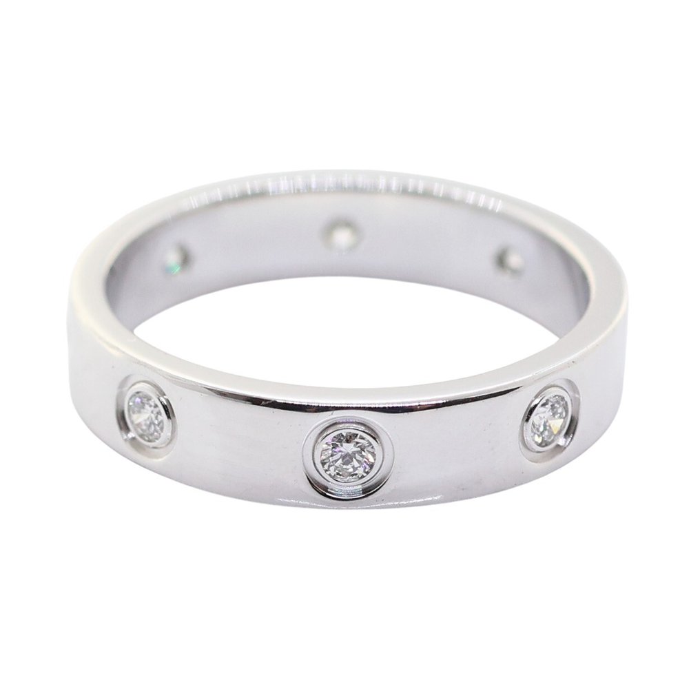 Cartier - Δαχτυλίδι - LOVE small model 8 diamonds - 18 καράτια Λευκός χρυσός - 8 Διαμάντια #1.0