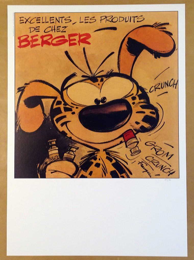 Franquin, André - 1 Offset Print - Spirou et Fantasio - Marsupilami - Publicité Berger - 2019 #1.0