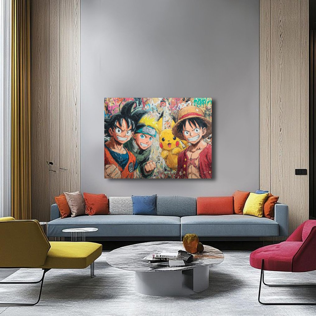 Canvas Fit - Alberto Ricardo - Energía Anime: Goku, Naruto, Luffy y Pikachu #2.1
