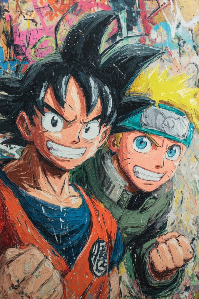 Canvas Fit - Alberto Ricardo - Energía Anime: Goku, Naruto, Luffy y Pikachu #1.0