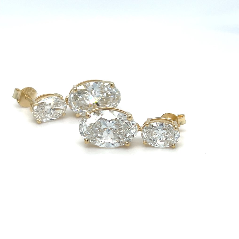 Boucles d'oreilles - 14 carats Or jaune - 8.04ct. tw. Diamant (Cultivé en laboratoire) - Diamant #1.0