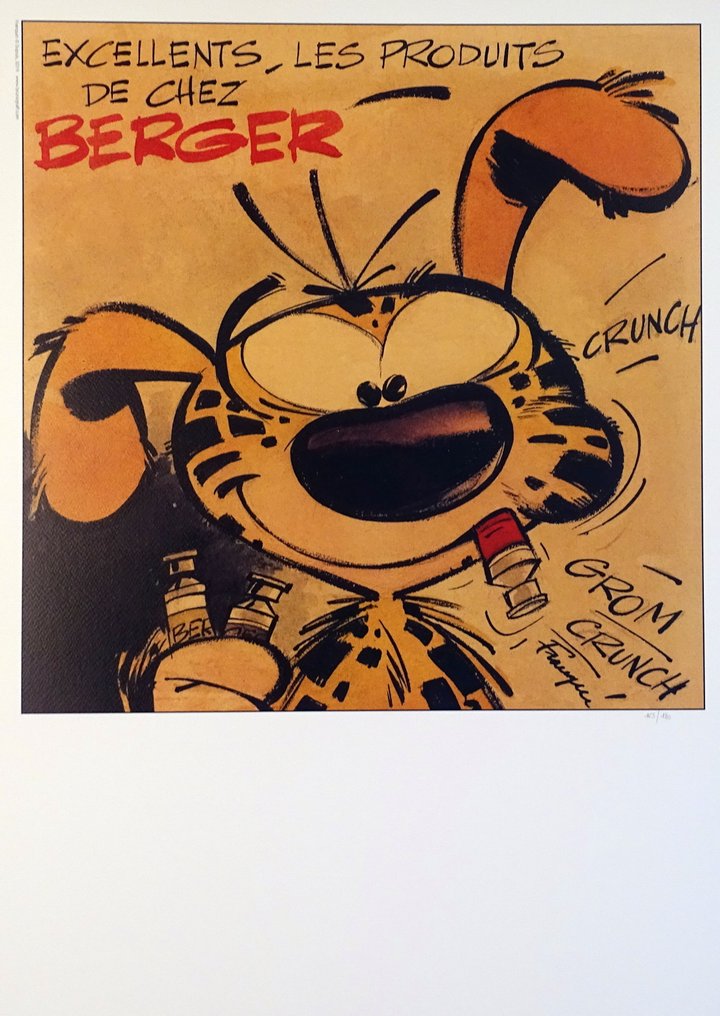 Franquin, André - 1 Offset Print - Spirou et Fantasio - Marsupilami - Publicité Berger - 2019 #1.0