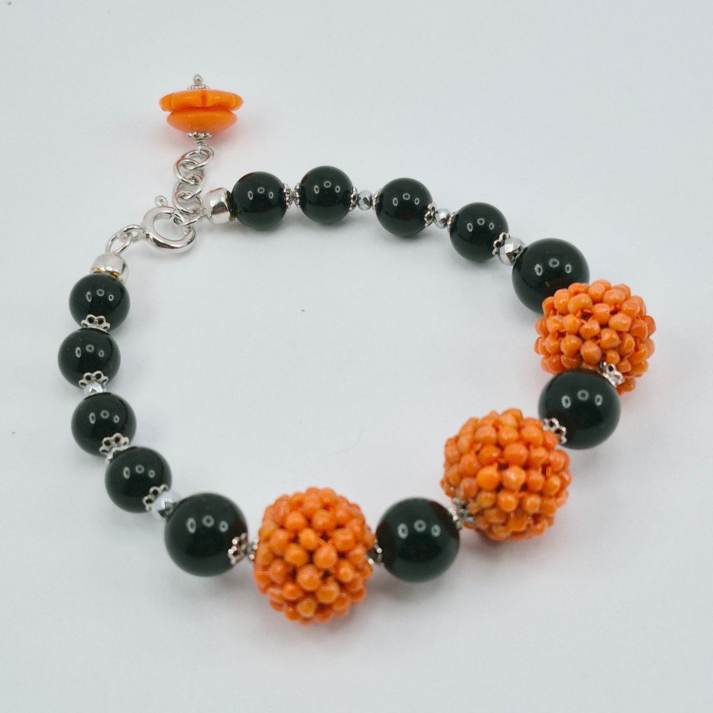 血珊瑚 - 银 - 手镯 - CORALLO SCIACCA 意大利语 #2.1