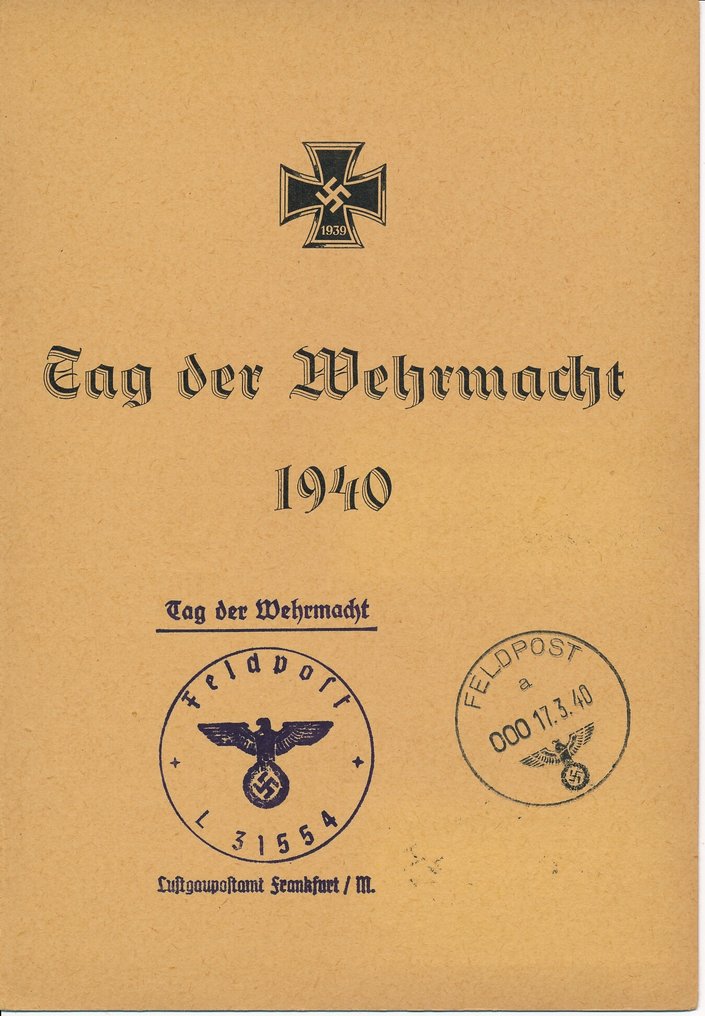 德意志帝国 1940/1944 - 罗梅尔 - 纪念册,包含不同版本和印章,罕见 - Auflage nur 2.000 Stück! #1.0