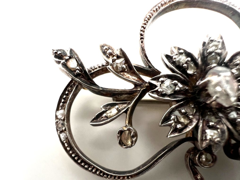 吊坠 - 18K包金 玫瑰金, 银 钻石 (天然)  #2.1