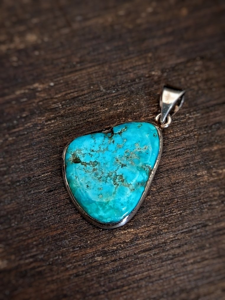 Gioiello in argento 925 con Turchese top quality - Altezza: 30 mm - Larghezza: 22 mm- 4.8 g - (1) #3.2